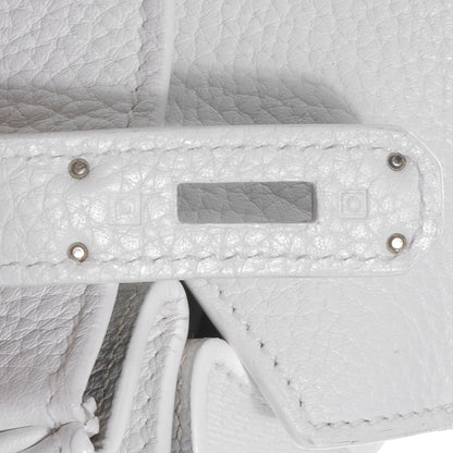 Hermes Taurillon Clemence Lizard Club Birkin 35 Blanc Gris Perle Sanguine 13 of 13