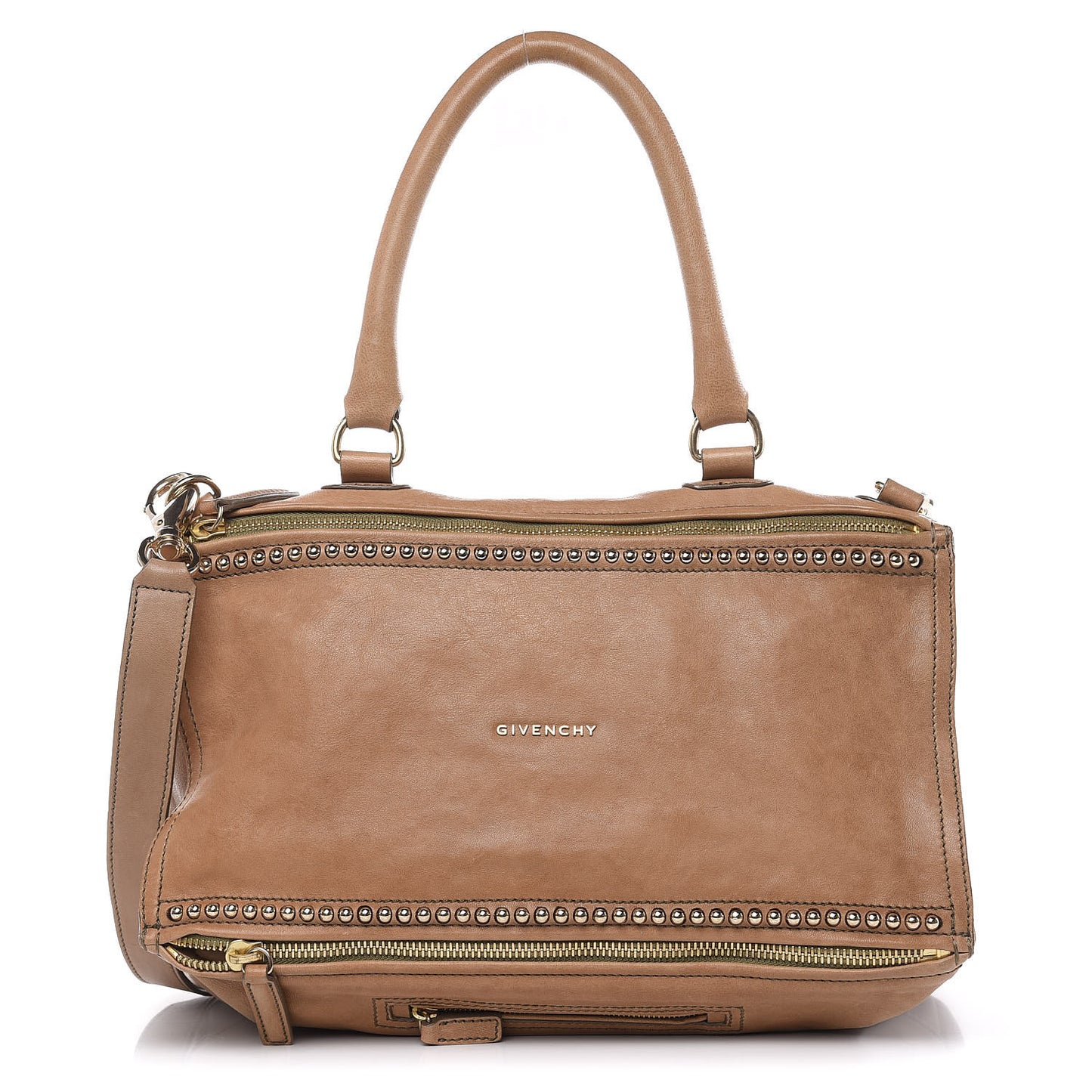 Washed Lambskin Large Studded Pandora Beige