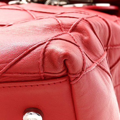 Christian Dior Lambskin Cannage Medium Granville Tote Red 13 of 18