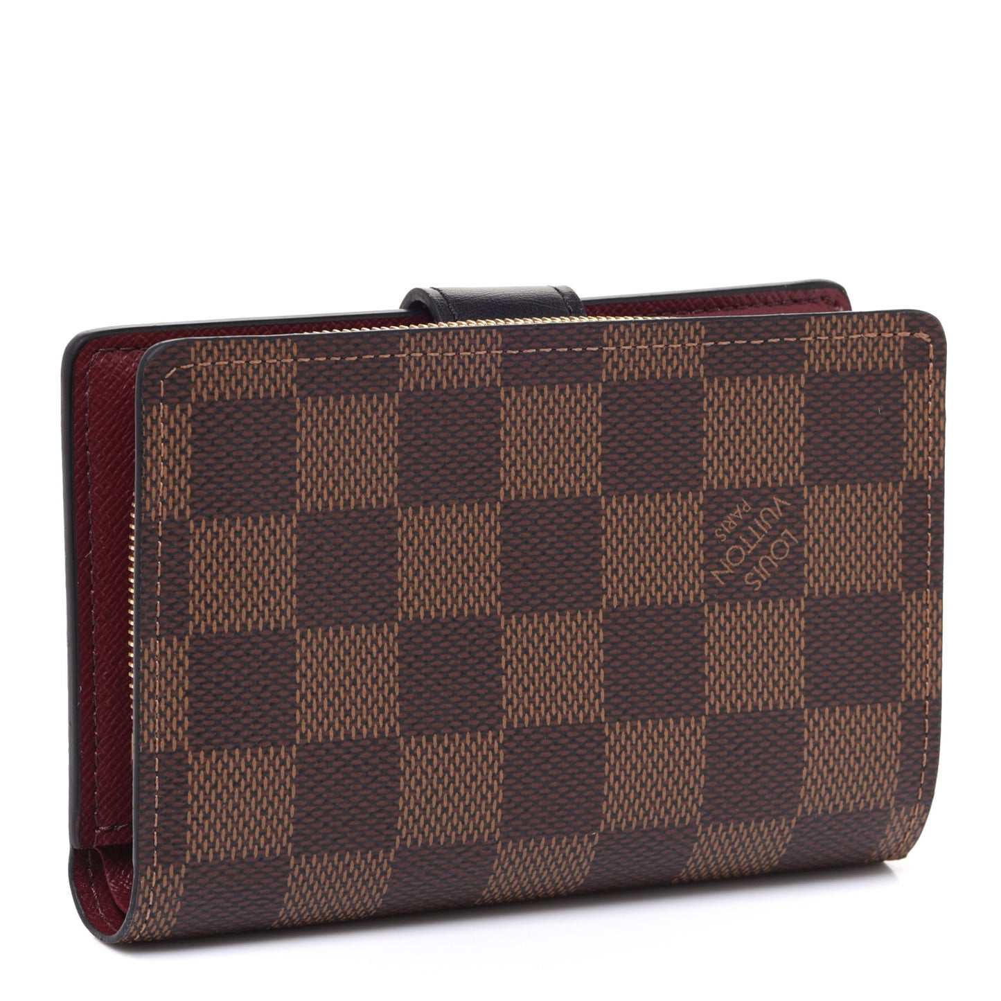 Damier Ebene Juliette Wallet Bordeaux Black