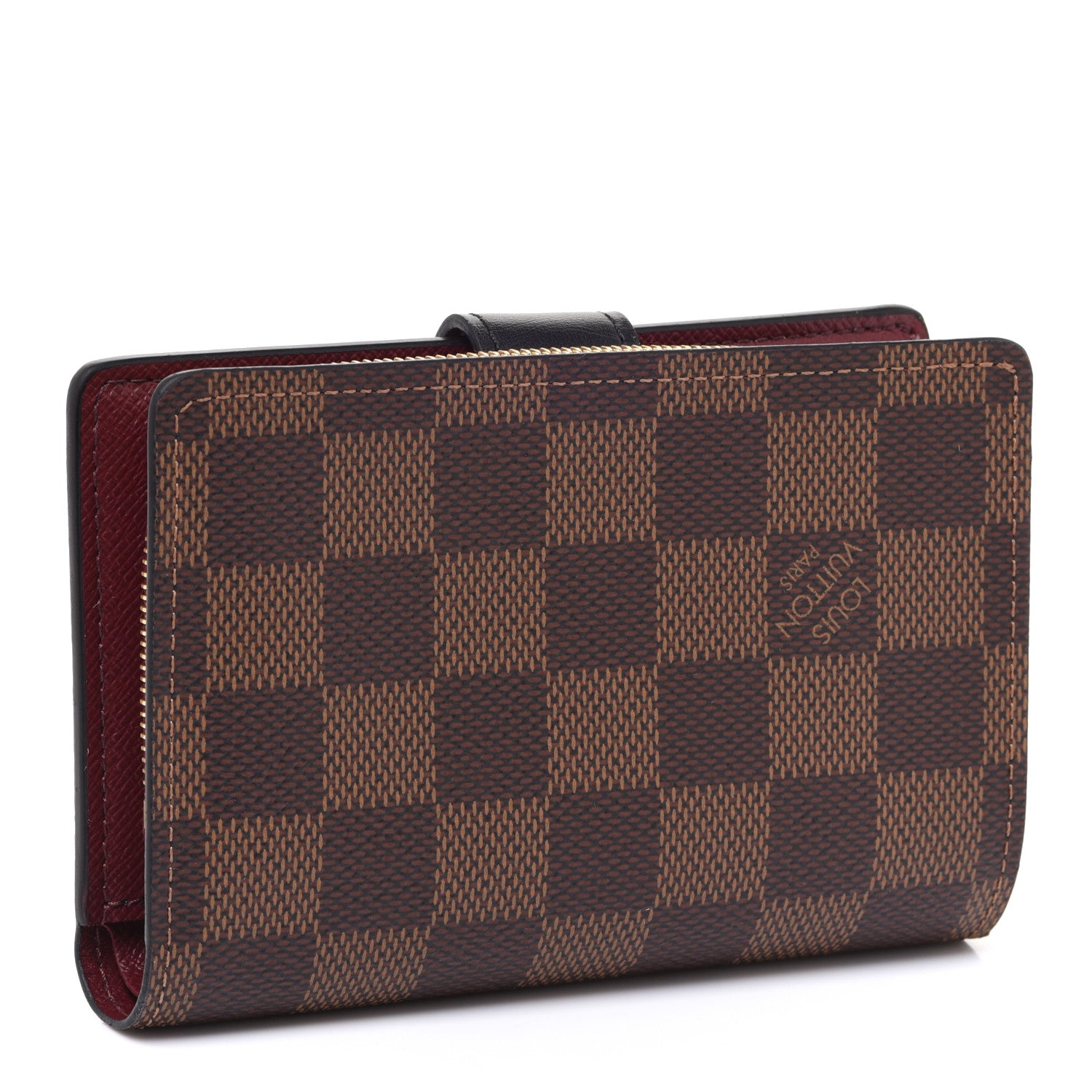 Louis Vuitton Damier Ebene Juliette Wallet Bordeaux Black 3 of 7