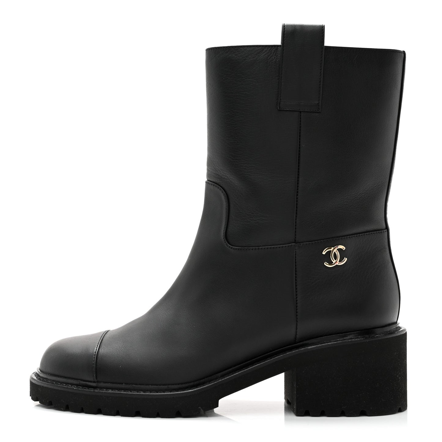 Calfskin CC Ankle Boots 40 Black