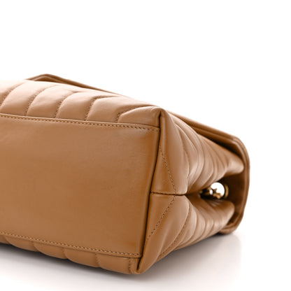 Saint Laurent Calfskin Y Quilted Monogram Medium Loulou Chain Satchel Natural Tan 10 of 10