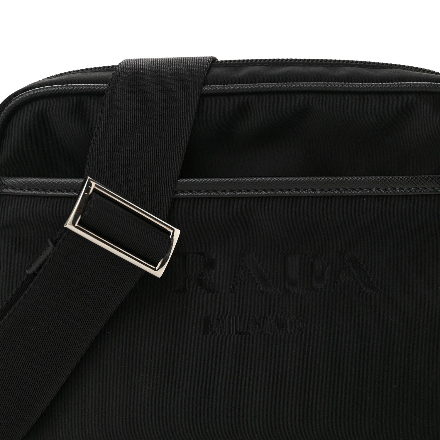Prada Tessuto Nylon Saffiano Logo Camera Bag Black 7 of 10