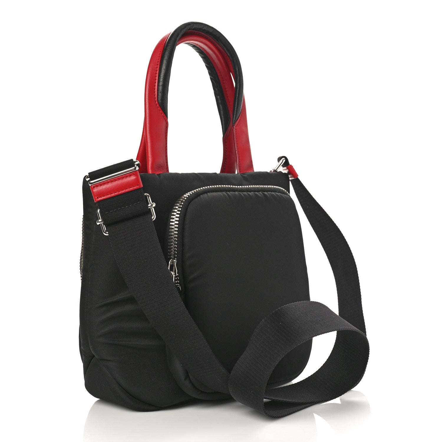 Prada Tessuto Nylon Pocket Top Handle Cargo Bag Black Fuoco 3 of 8