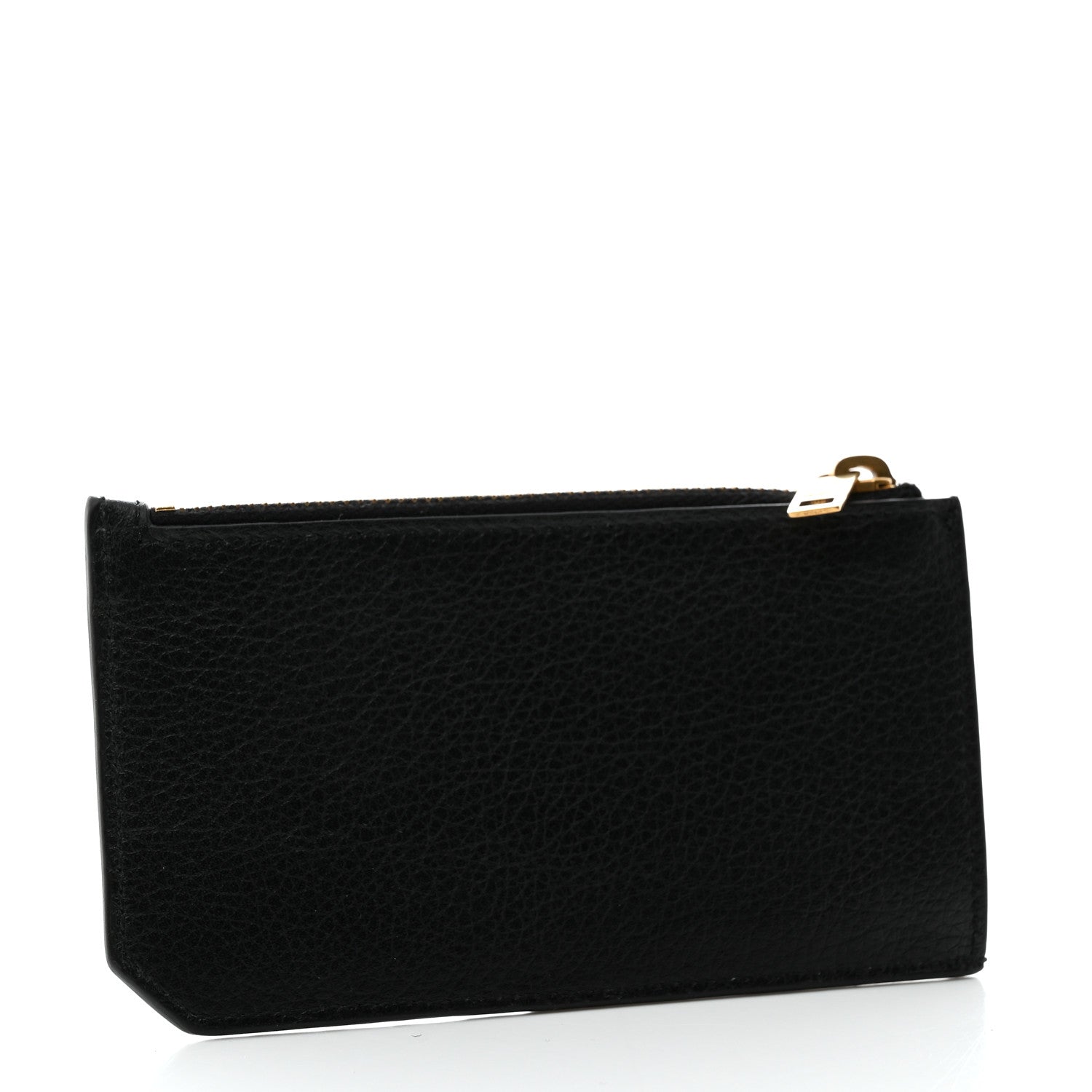 Saint Laurent Grained Calfskin Monogram 5 Fragments Zip Pouch Card Holder Black 3 of 6