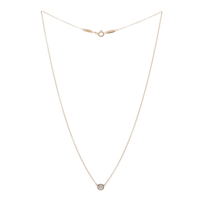 Tiffany 18K Rose Gold Diamond .25ct Elsa Peretti Diamonds by the Yard Pendant Necklace 2 of 3