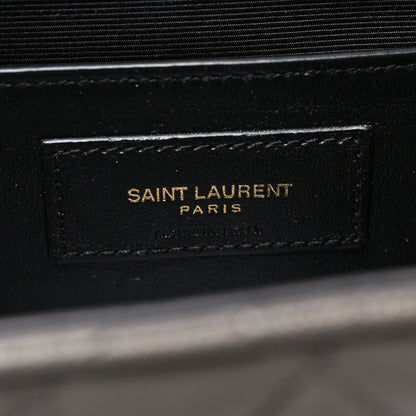 Saint Laurent Grain De Poudre Textured Mixed Matelasse Medium Triquilt Monogram Satchel Earth 6 of 9