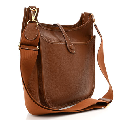 Hermes Taurillon Clemence Evelyne III PM Gold 3 of 11