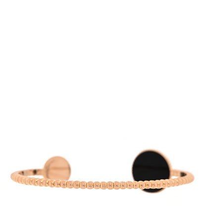 Christian Dior 18K Rose Gold Diamond Black Onyx Rose Des Vents Cuff Bracelet 2 of 4