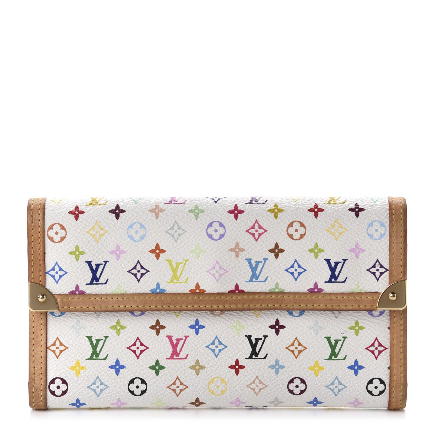 Louis Vuitton Monogram Multicolor Porte Tresor International Wallet White 1 of 6
