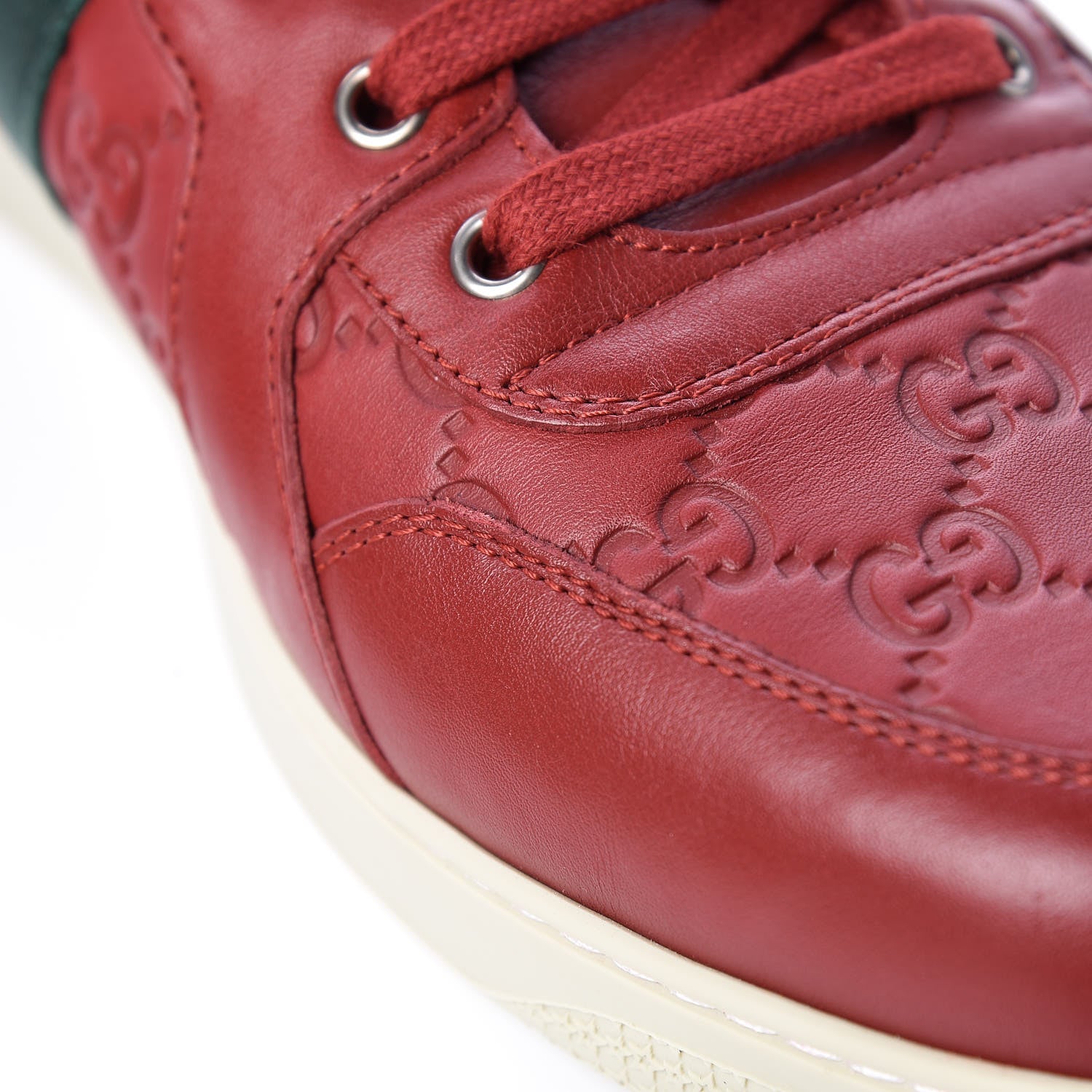 Gucci Guccissima Web Mens High Top Sneakers 13 Red 11 of 11