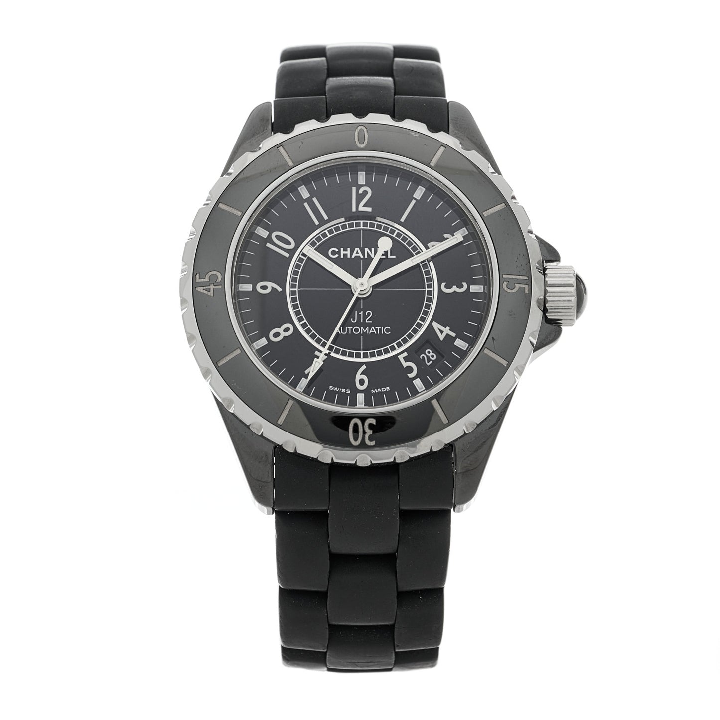 Stainless Steel Ceramic 38mm J12 Automatic Watch Black