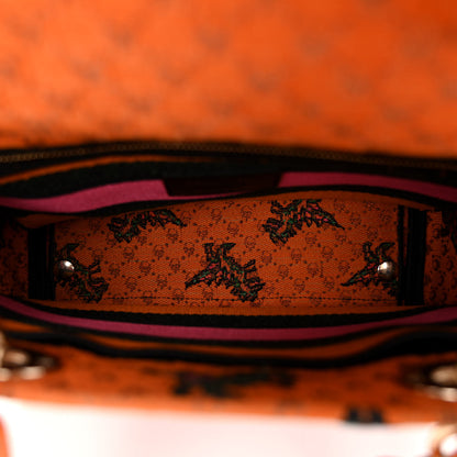 Christian Dior Canvas Embroidered Dino Medium Lady D-Lite Orange Multicolor 5 of 9