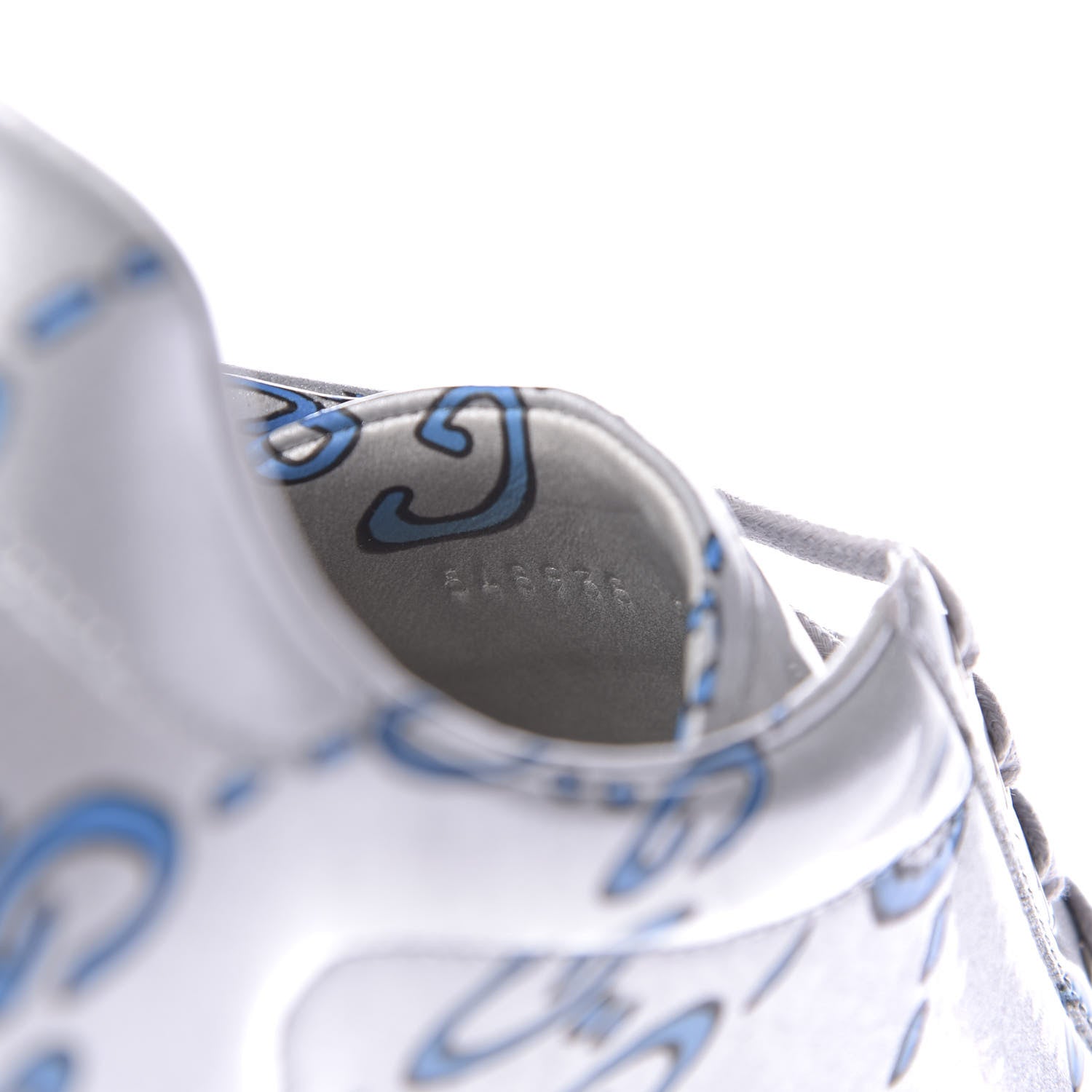 Gucci Miro Rubber Wax GucciGhost Print Mens New Ace Sneakers 10.5 Silver 10 of 11