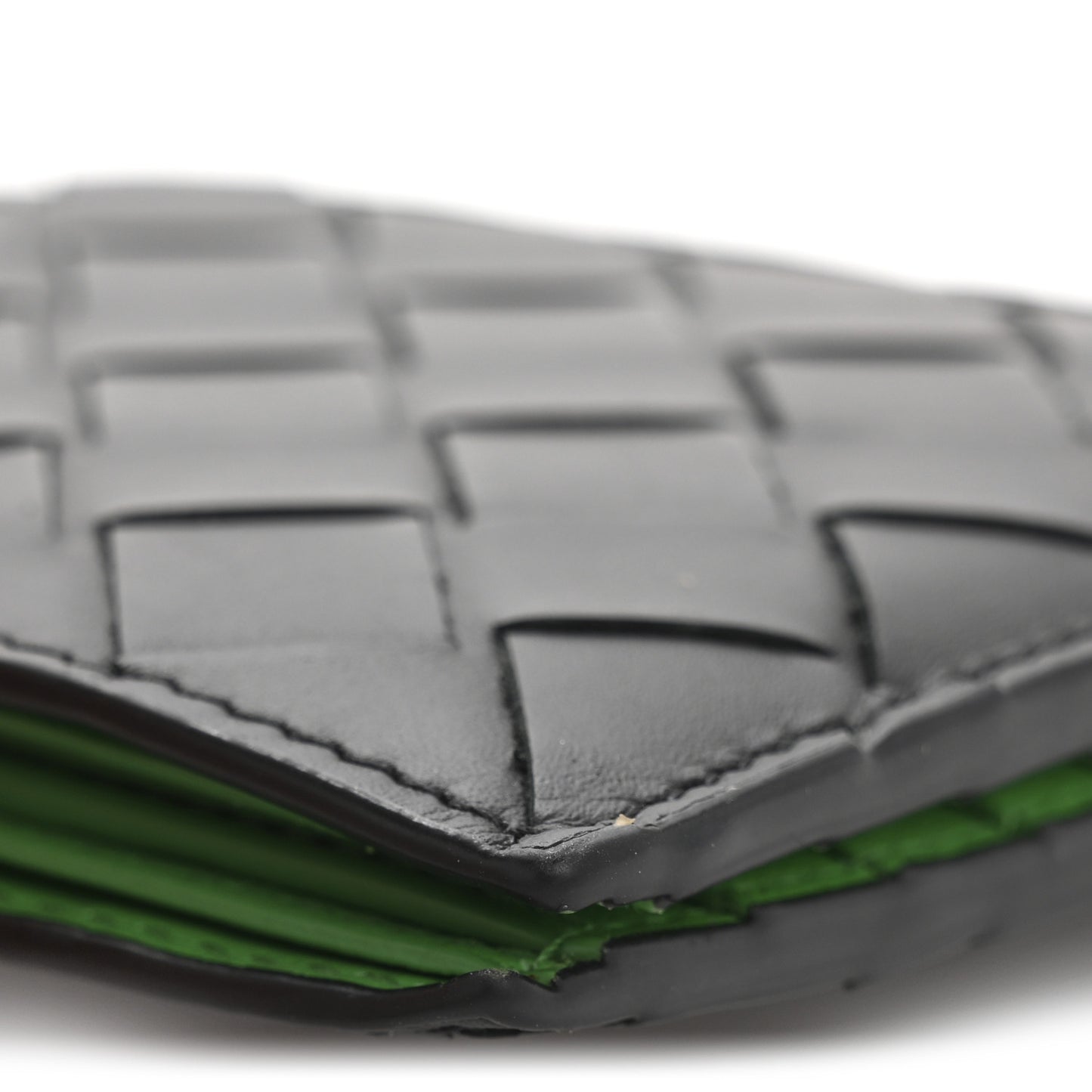 Nappa Maxi Intrecciato Bi-Fold Wallet Black