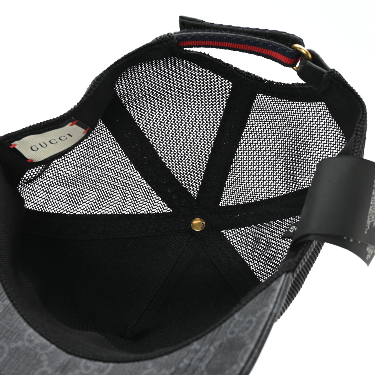Gucci GG Supreme Monogram Angry Cat Embroidered Baseball Hat S Black 6 of 8