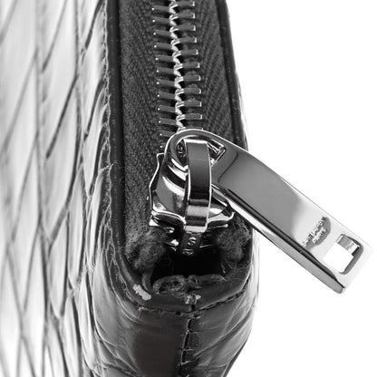 Saint Laurent Calfskin Crocodile Embossed Tablet Pouch Storm 8 of 8