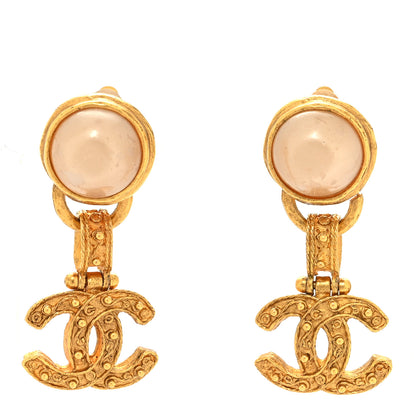 Chanel Pearl CC Clip On Earrings Gold 1 of 4