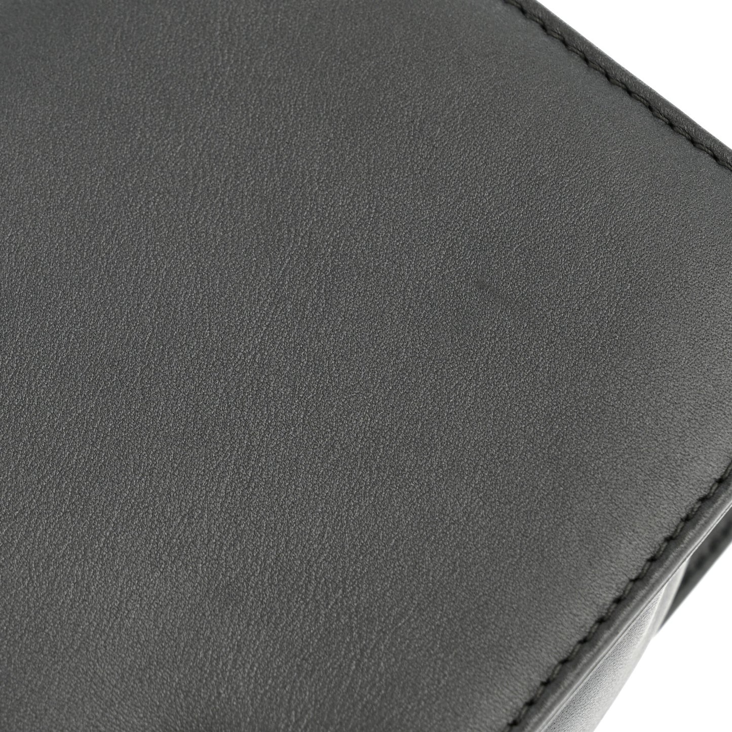 Metallic Calfskin Quilted Small Boy Flap Dark Silver