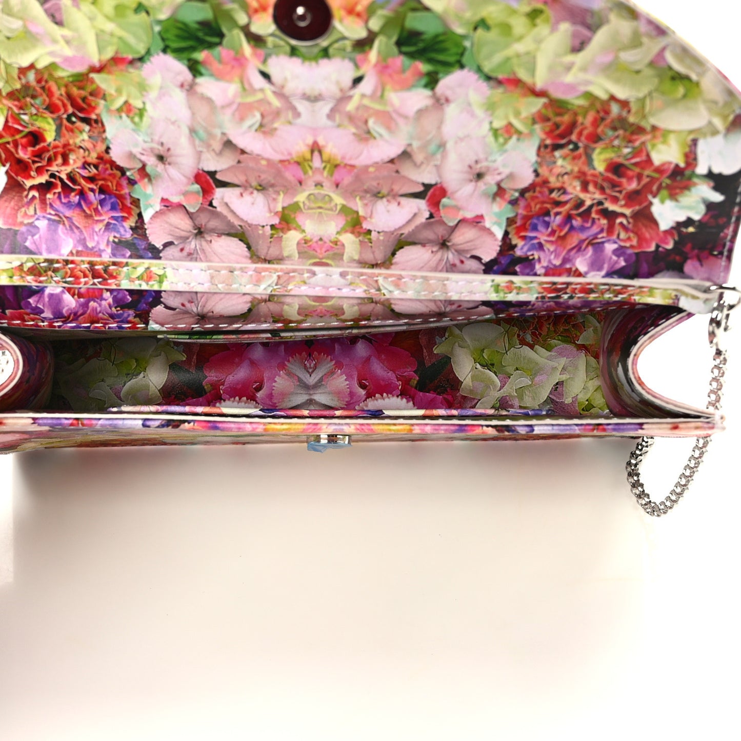 Crepe Satin Blooming Loubi54 Crossbody Clutch Multicolor