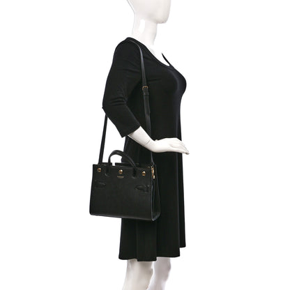 Burberry Grainy Calfskin Mini Two Handle Title Bag Black 2 of 9