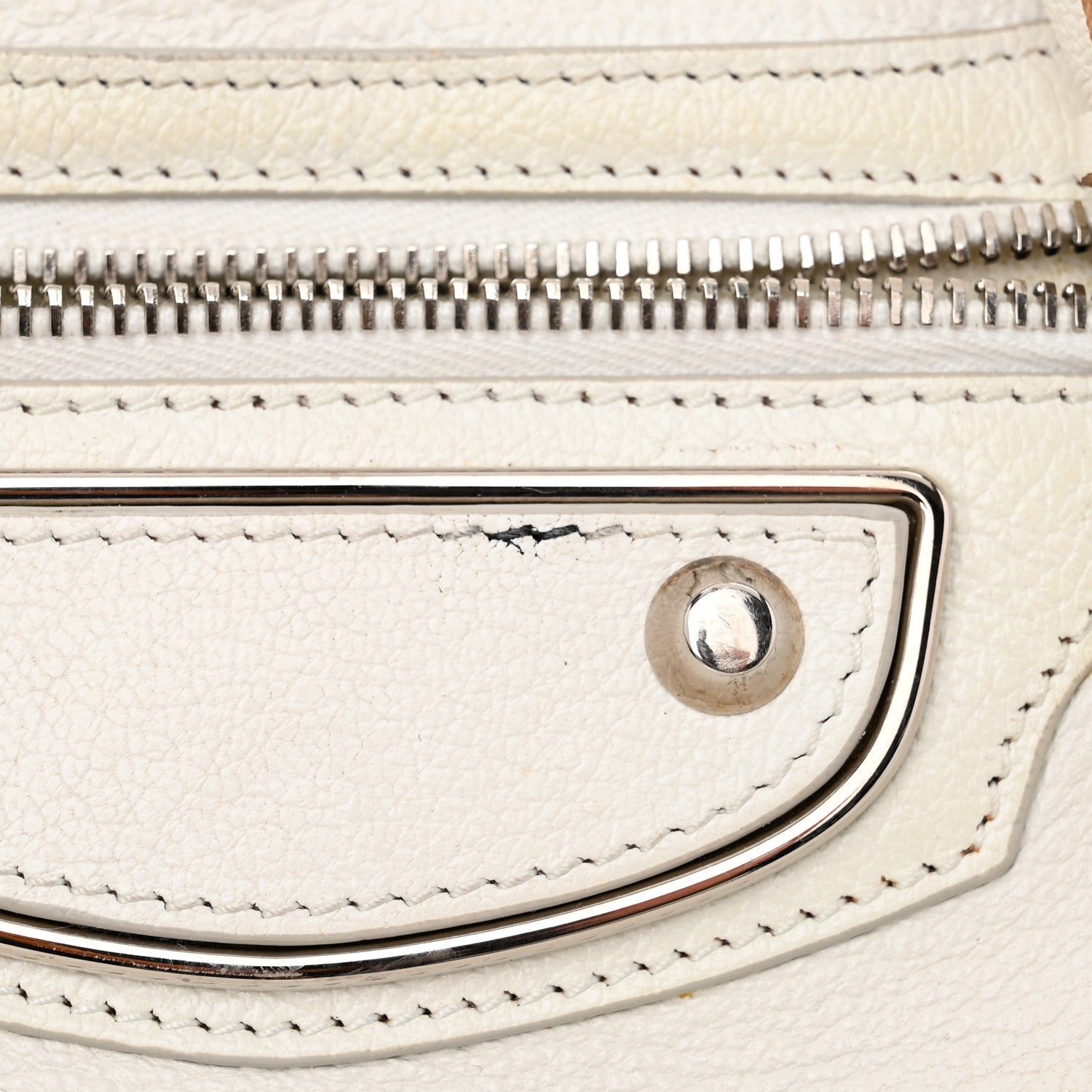 Balenciaga Chevre Silver Metallic Edge Hardware City White 18 of 18