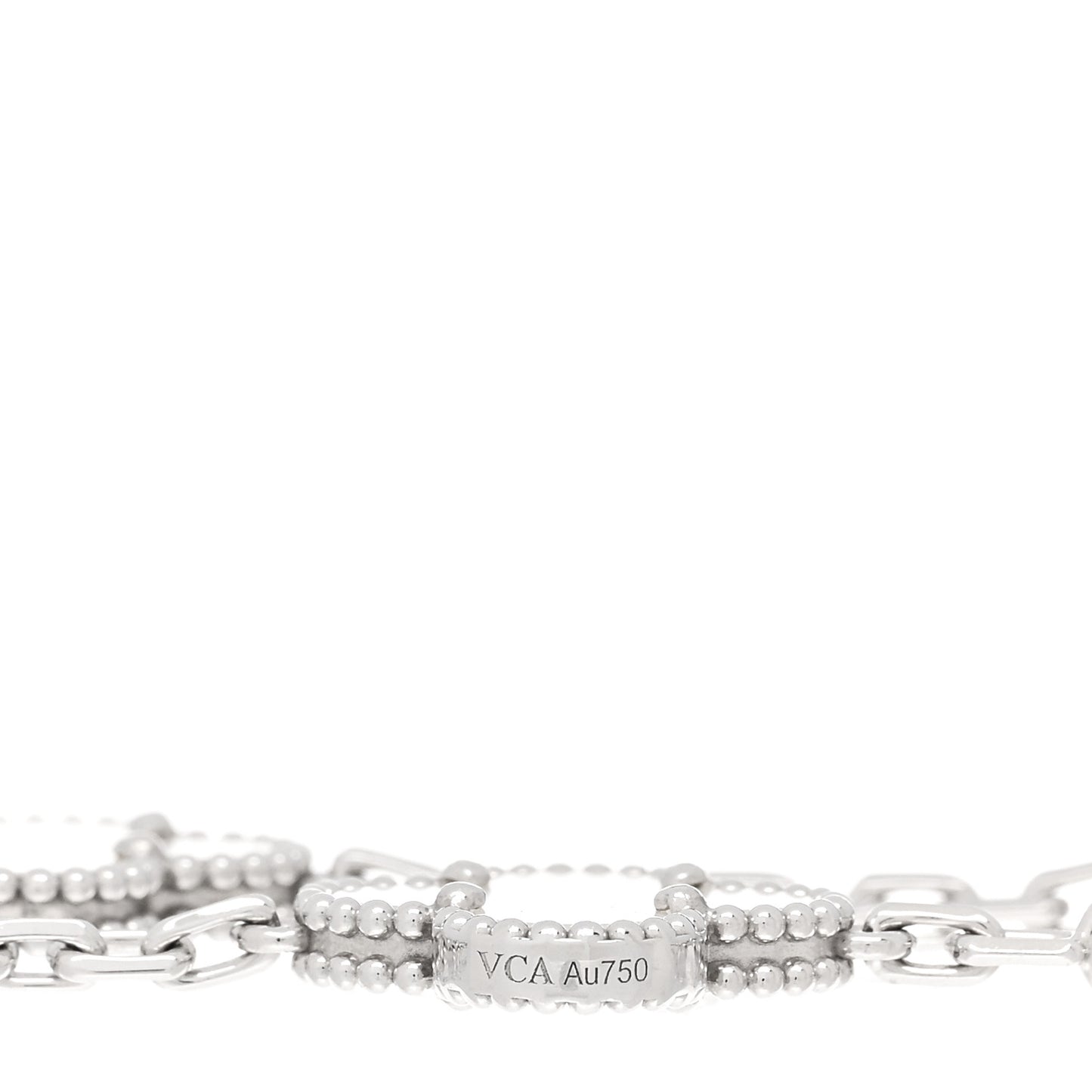 18K White Gold Mother of Pearl 5 Motifs Vintage Alhambra Bracelet