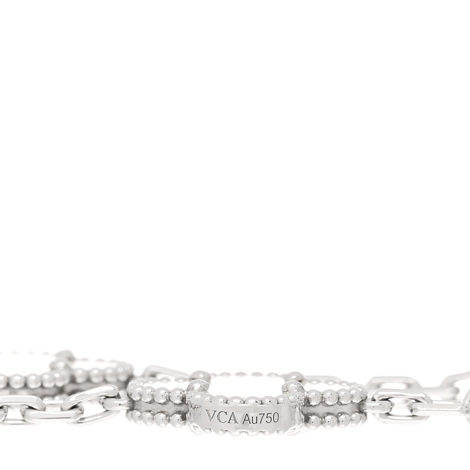 Van Cleef & Arpels 18K White Gold Mother of Pearl 5 Motifs Vintage Alhambra Bracelet 4 of 5