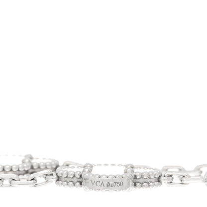 Van Cleef & Arpels 18K White Gold Mother of Pearl 5 Motifs Vintage Alhambra Bracelet 4 of 5