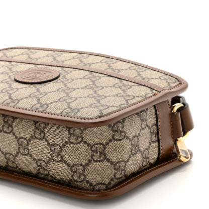 Gucci GG Supreme Monogram Azalea Calfskin Mini Retro Interlocking G Shoulder Bag Beige Ebony Brown Sugar 10 of 11