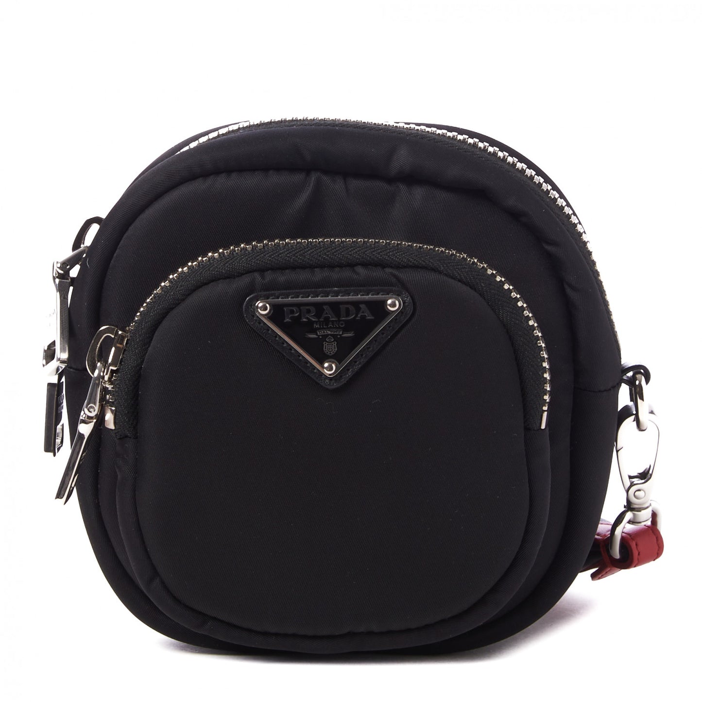 Tessuto Nylon Pocket Small Wristlet Pouch Black Fuoco