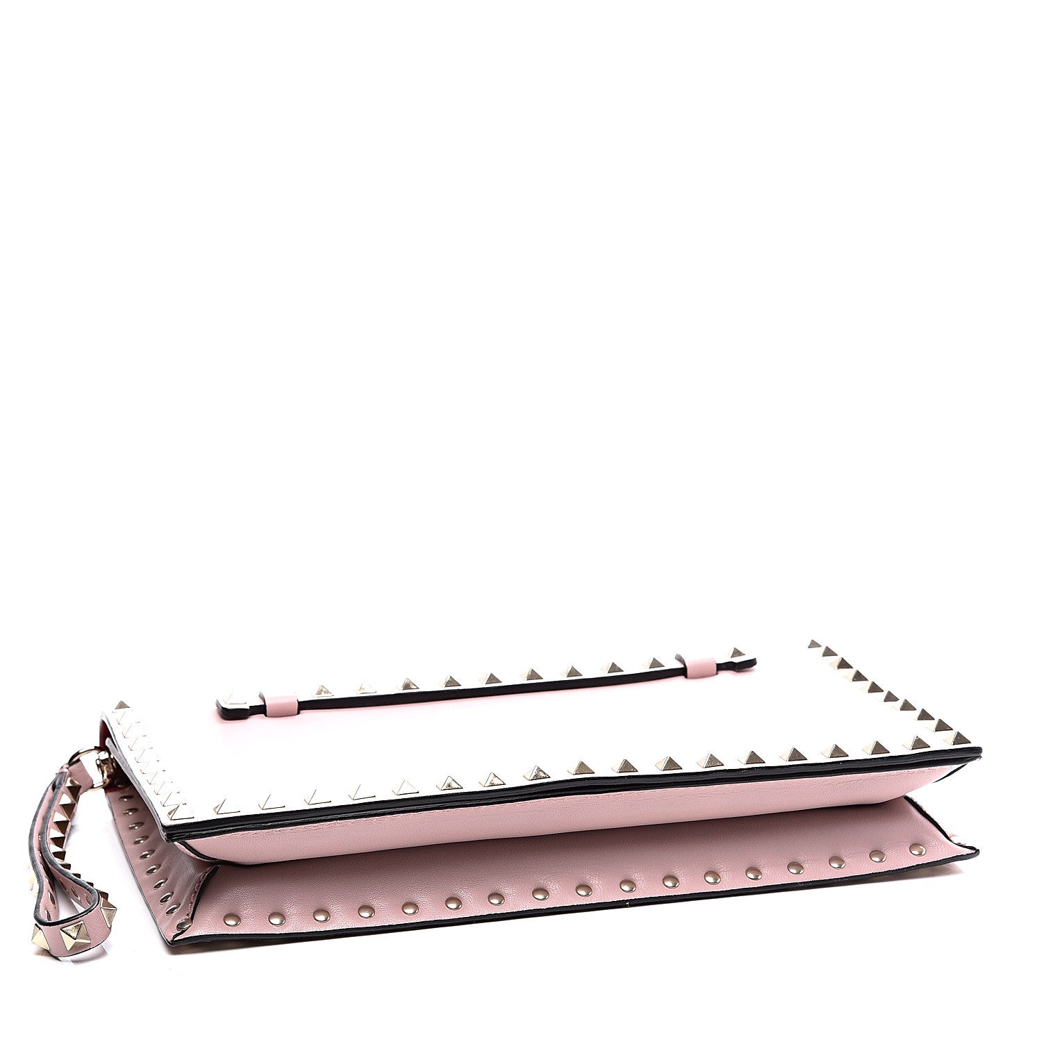 Valentino Garavani Nappa Rockstud Wristlet Clutch Cipria 3 of 10