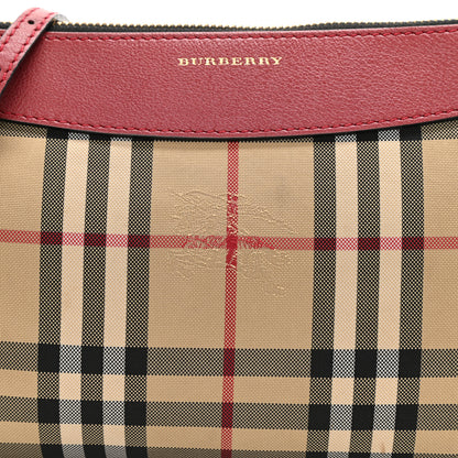 Burberry Horseferry Check Peyton Crossbody Clutch Bag Parade Red 9 of 9
