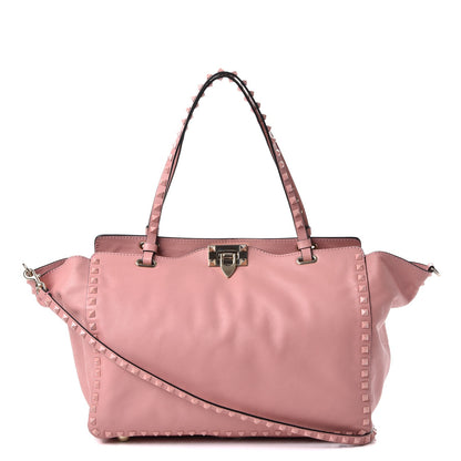 Valentino Garavani Calfskin Monochrome Medium Rockstud Tote Pop Gardenia 1 of 9
