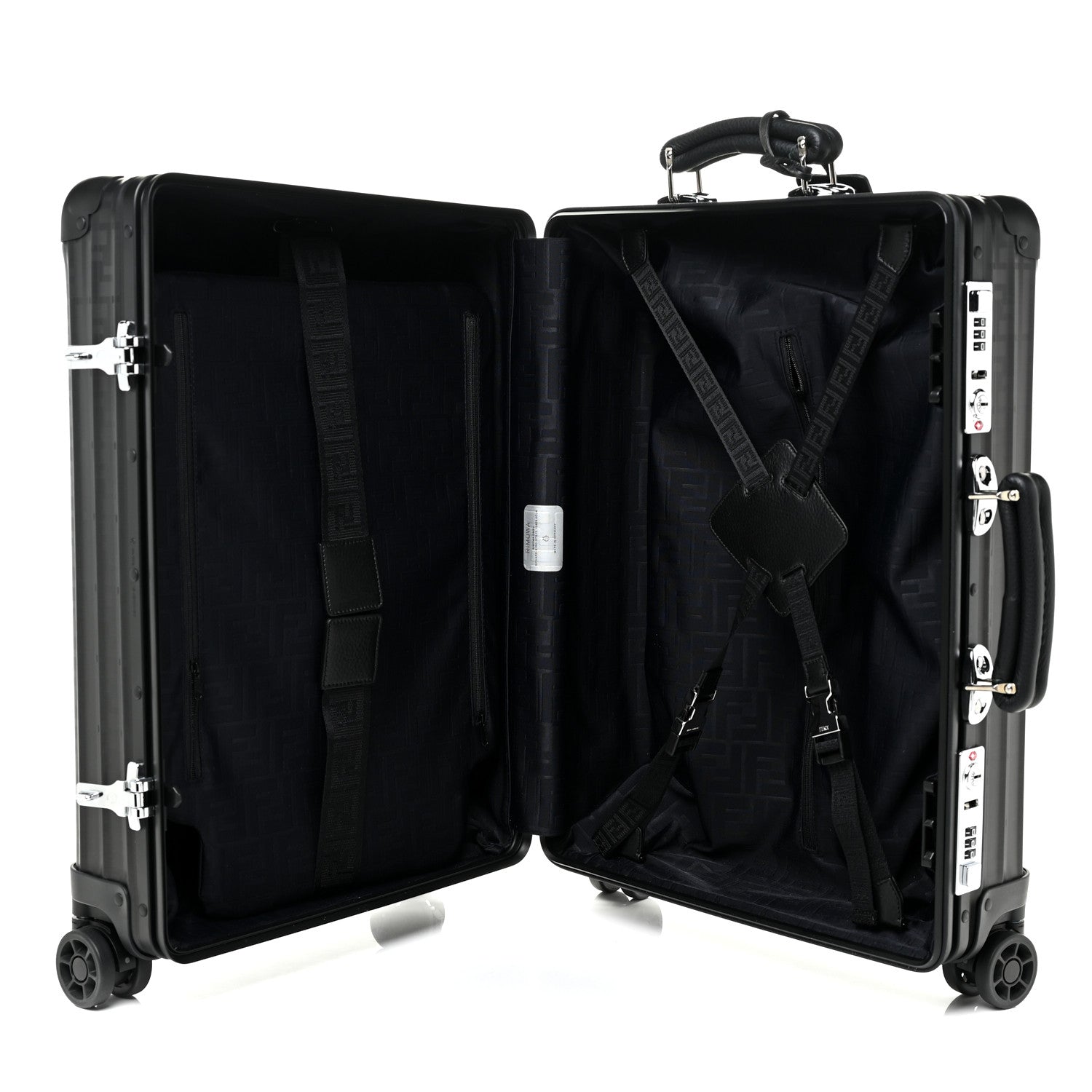 Fendi X RIMOWA Aluminum FF Print Roll Away Carry On Luggage Black 5 of 24