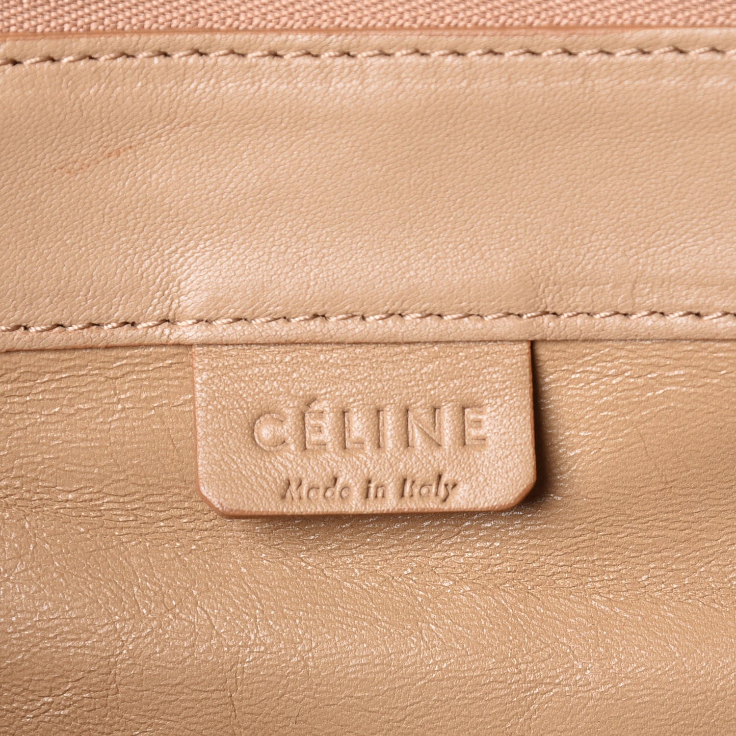 Celine Lambskin Horizontal Bi-Cabas Nude Black 8 of 10