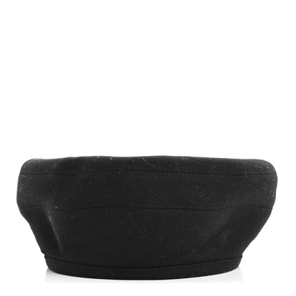 Hermes Cashmere Saint Honore Drap Beret 57 Black 3 of 8