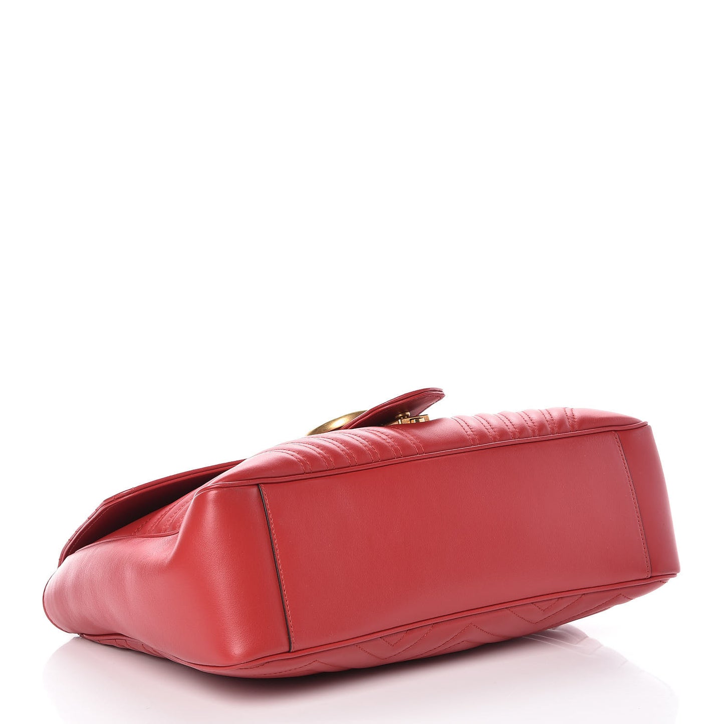 Calfskin Matelasse Large GG Marmont Shoulder Bag Hibiscus Red