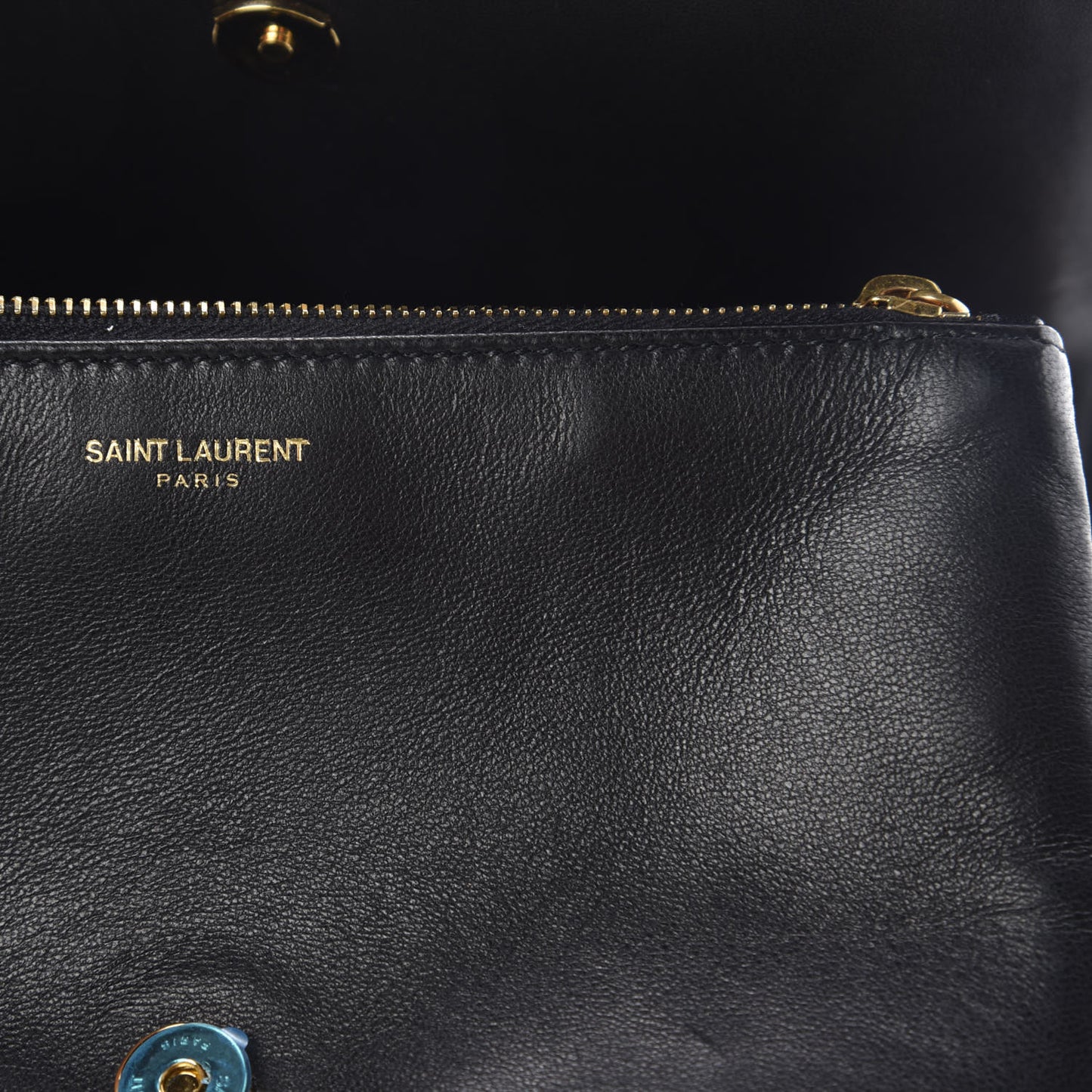 Lambskin Diamond Quilted Monogram Angie Chain Bag Black