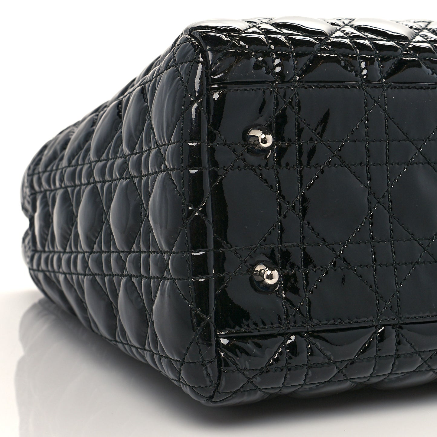 Patent Cannage Dior Soft Shopping Tote Black