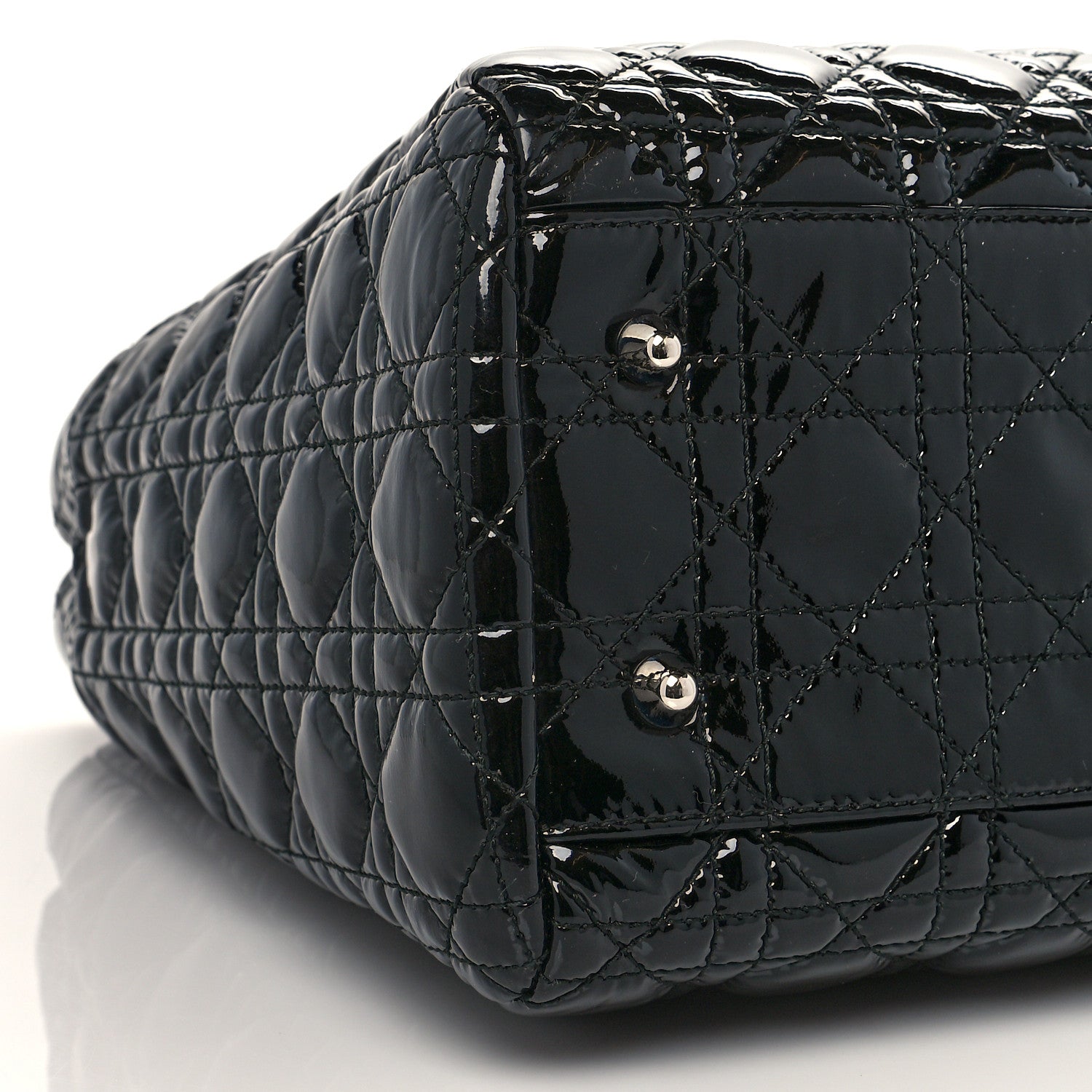 Christian Dior Patent Cannage Dior Soft Shopping Tote Black 9 of 10