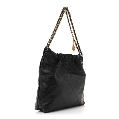 Chanel Shiny Calfskin Quilted Small Chanel 22 Black 4 of 11