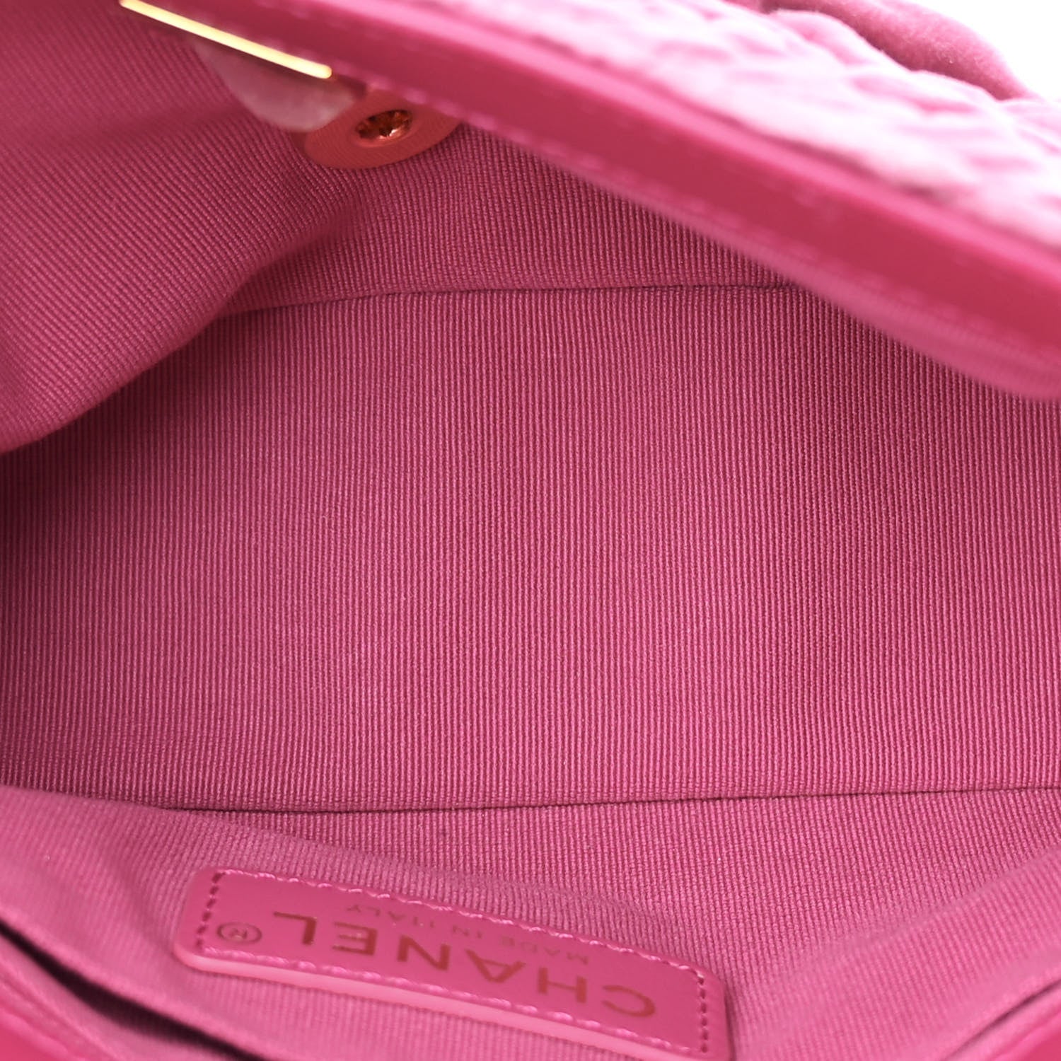 Chanel Velvet Camellia Embossed Mini Square Flap Pink 5 of 15