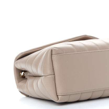 Saint Laurent Calfskin Y Quilted Monogram Small Loulou Chain Satchel Dark Beige 8 of 9