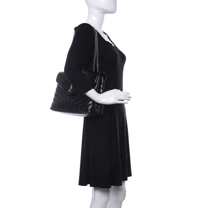 Saint Laurent Calfskin Y Quilted Monogram Medium Loulou Chain Satchel Black 2 of 11
