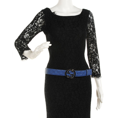 Gucci Guccissima Interlocking G Belt 90 36 Blue 2 of 6