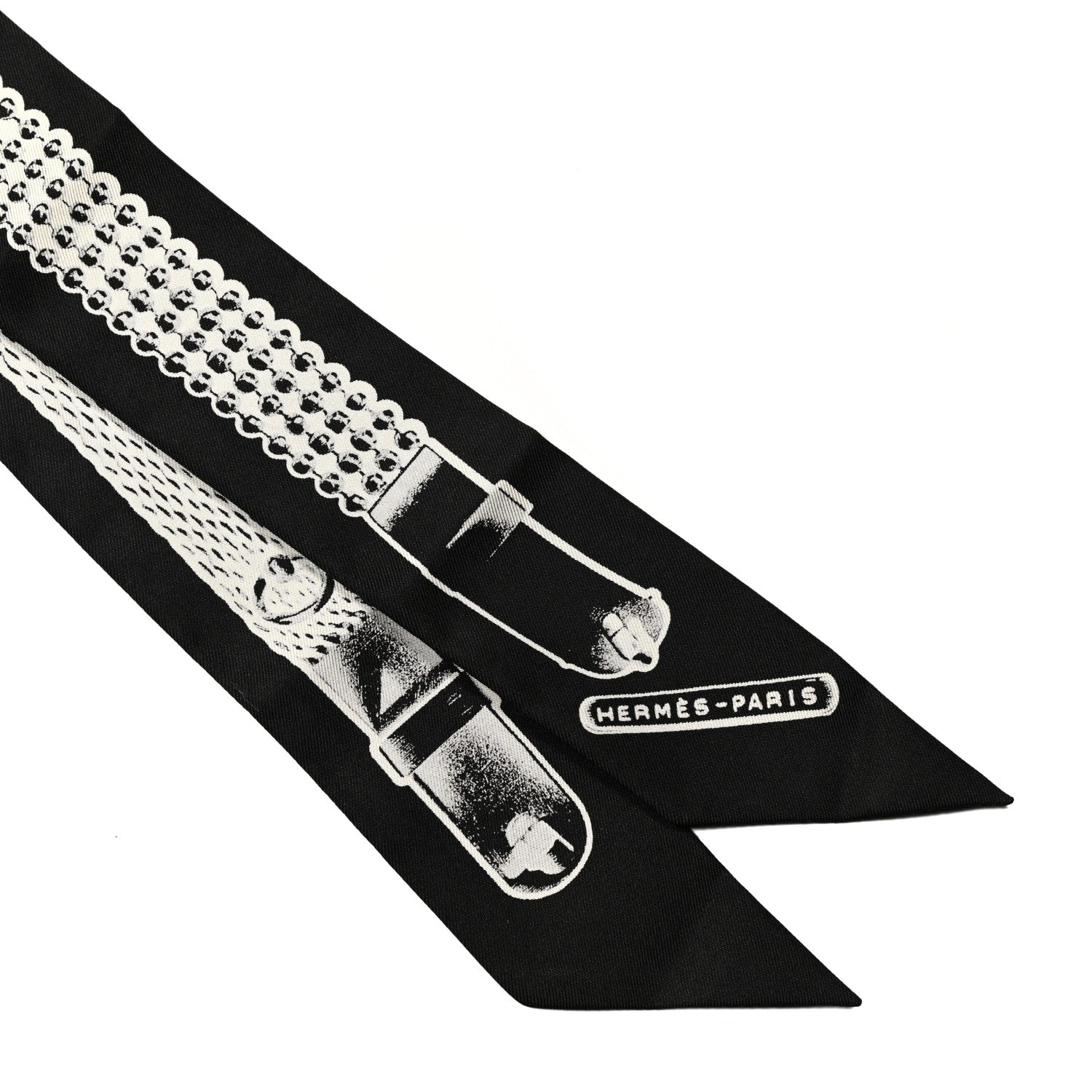 Hermes Silk Le Tresor De Medor Twilly Black White 3 of 5