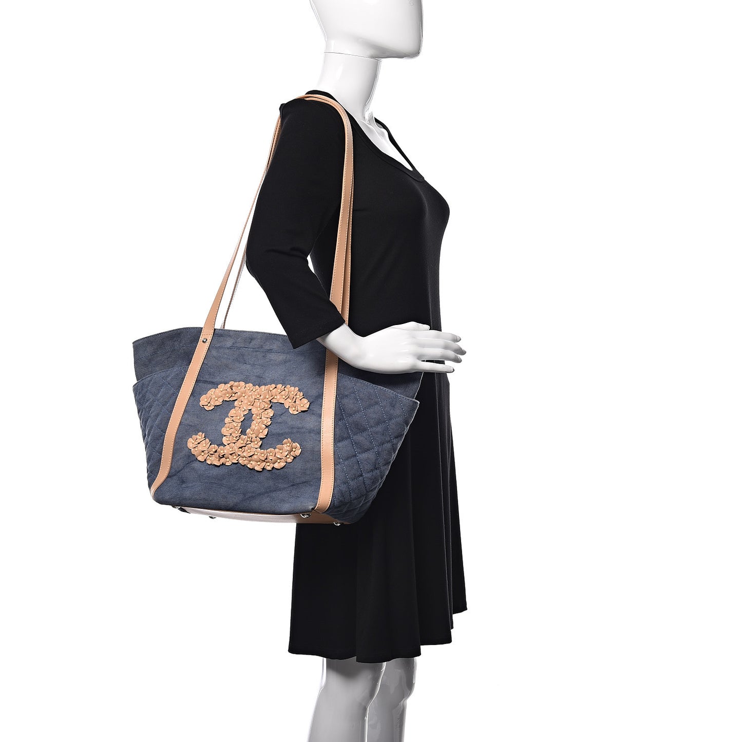 Denim CC Flower Tote Blue