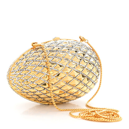 Judith Leiber Crystal Egg Minaudiere Clutch Gold 3 of 11